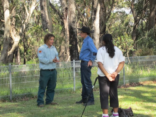 Rob Evitt, Peter Read and Sheena Kitchener at Appin Massacre Memorial 